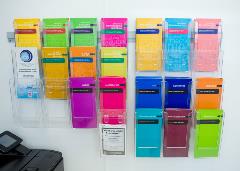 Leaflet rack displaying patinet information on sexually transmitted infections